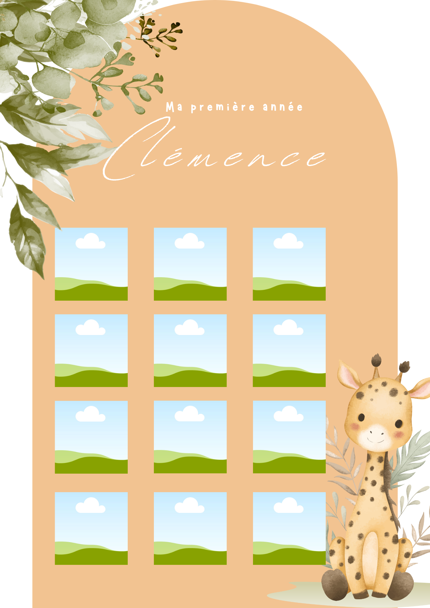 affiche12mois Kit Déco Anniversaire Personnalisable