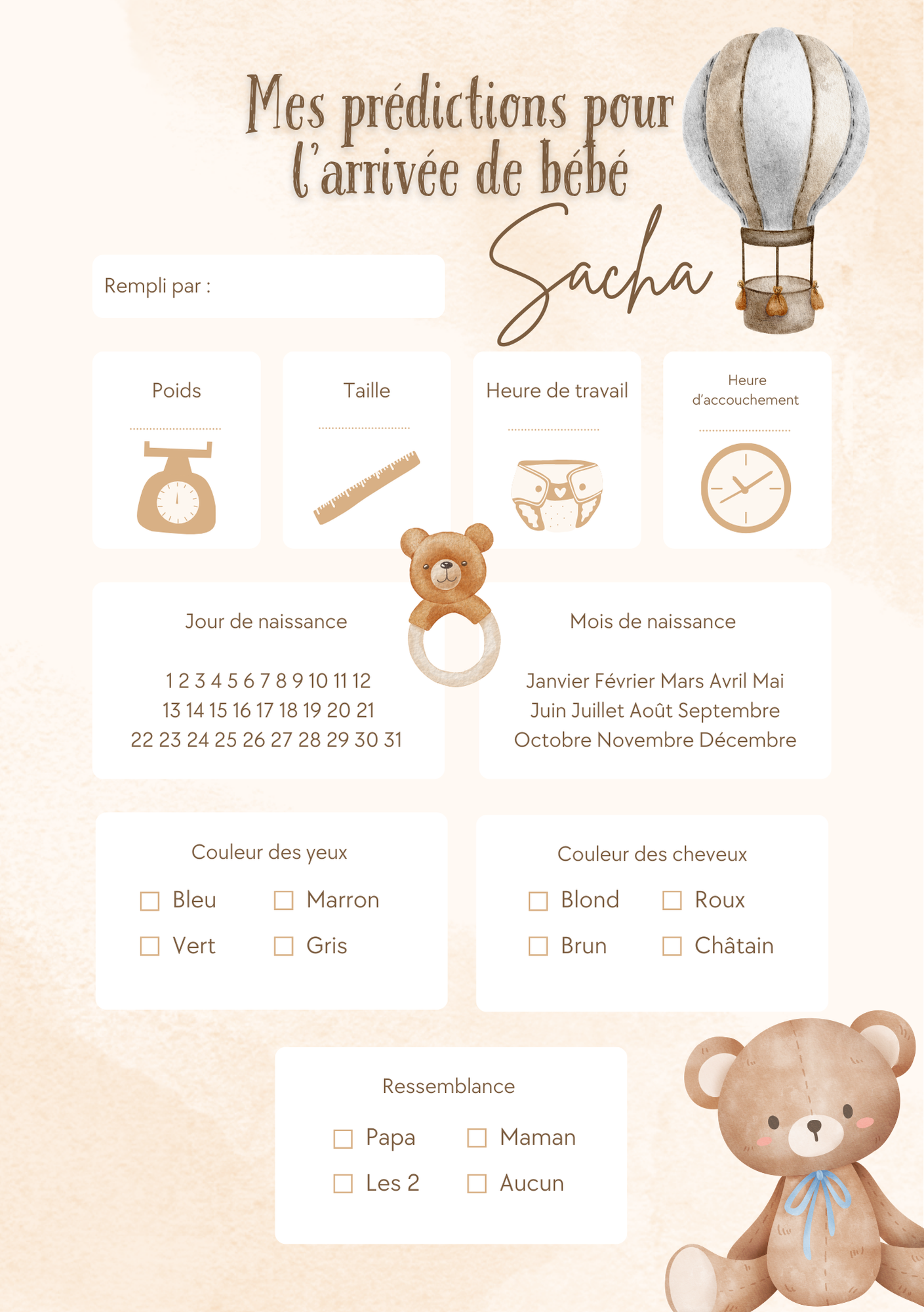 Kit Déco Baby Shower Personnalisable