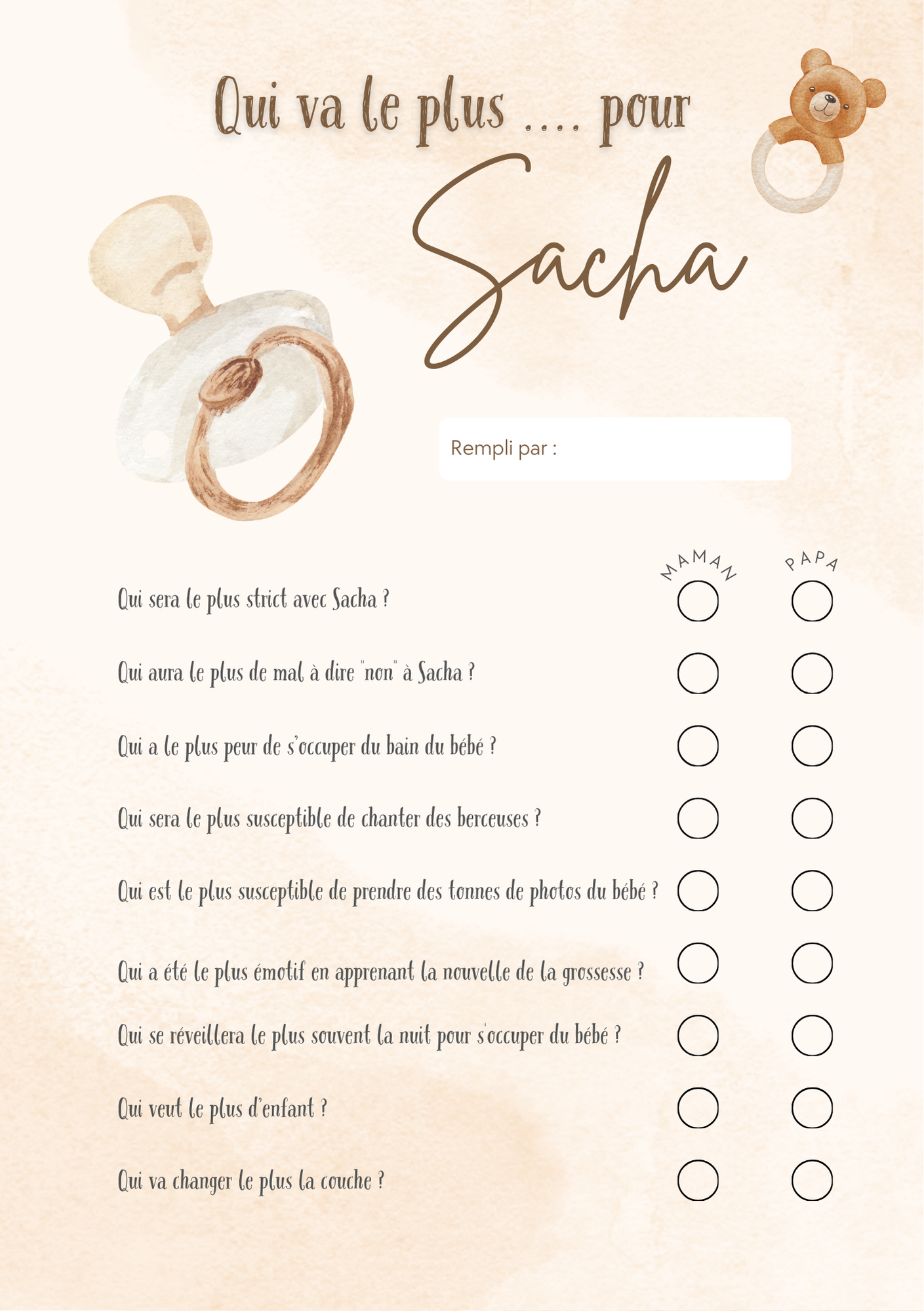 Kit Déco Baby Shower Personnalisable