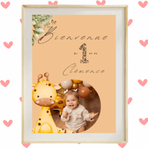 Affiche fête de bienvenue ( Baptême/ anniversaire) A3