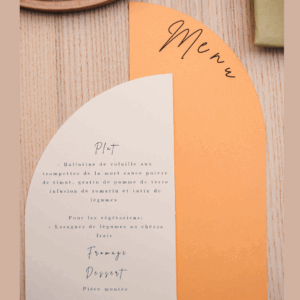 Menu de mariage personnalisé