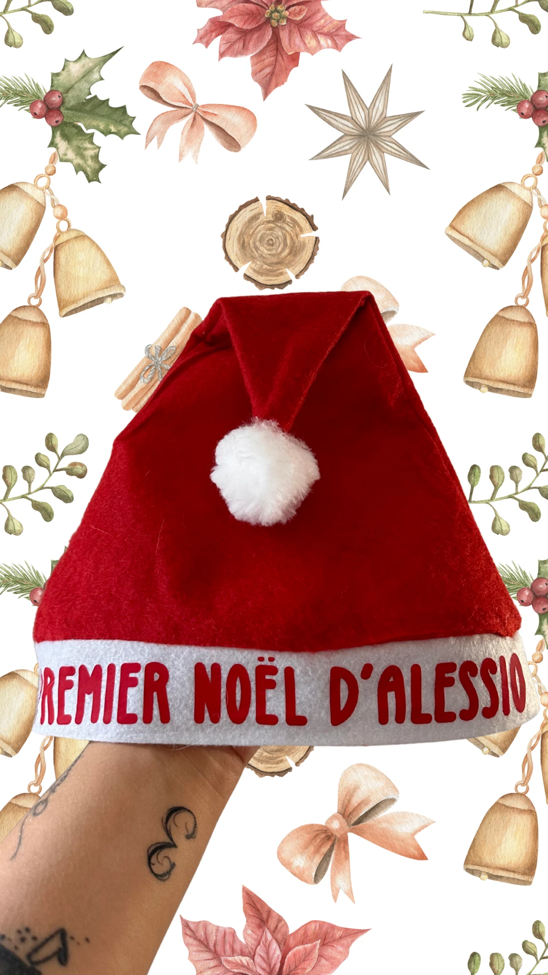 Bonnet de noël personnalisable pour enfant
